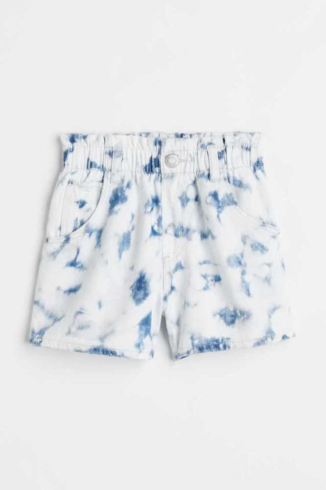 Bermudas H&M Algodon Denim Paper-bag Niños Azules Blancos | 062741KWL