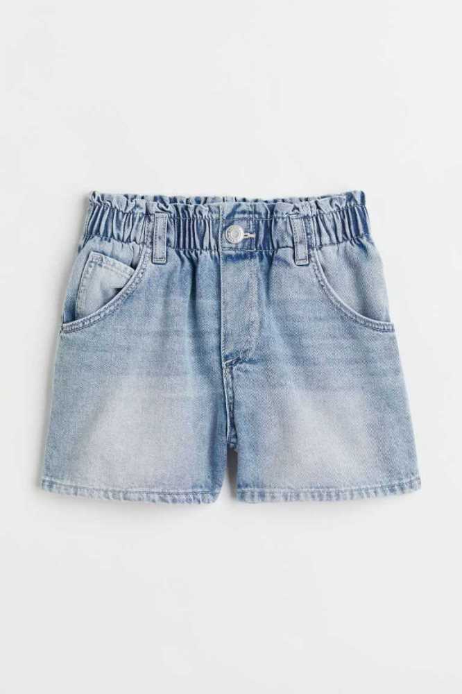 Bermudas H&M Algodon Denim Paper-bag Niños Azules | 405263MIV