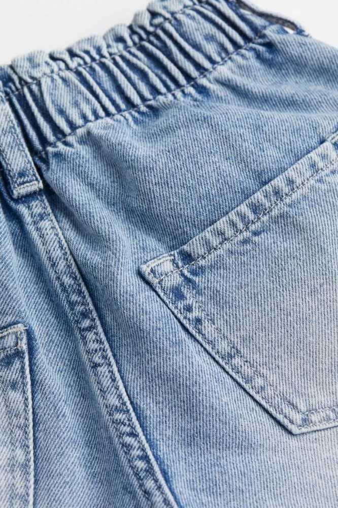 Bermudas H&M Algodon Denim Paper-bag Niños Azules | 405263MIV