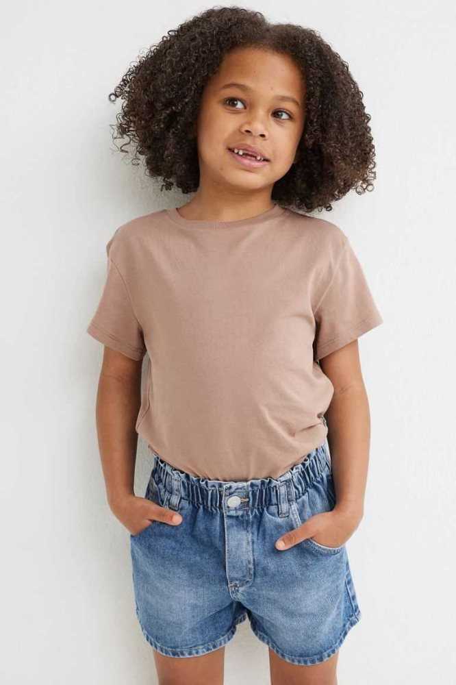 Bermudas H&M Algodon Denim Paper-bag Niños Azules | 405263MIV