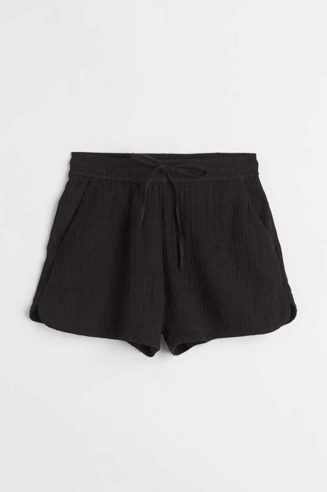 Bermudas H&M Algodon Mujer Negros | 256179HQX