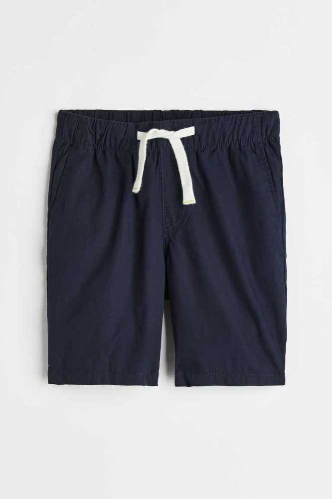 Bermudas H&M Algodon Poplin Niños Azul Marino Azules | 354018GSK