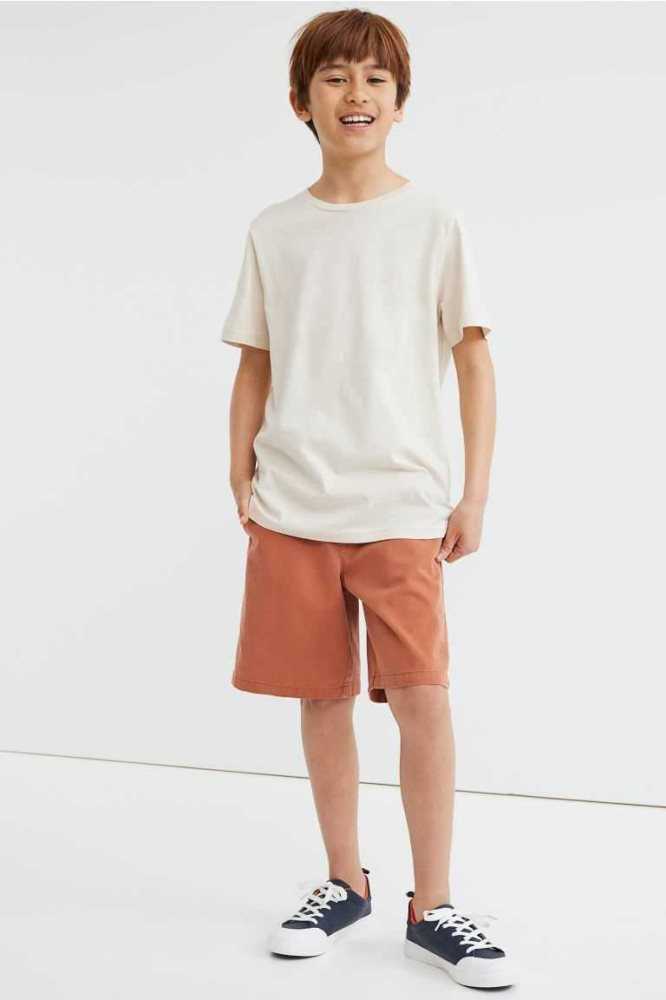 Bermudas H&M Algodon Twill Chino Niños Grises Oscuro | 250316IBT