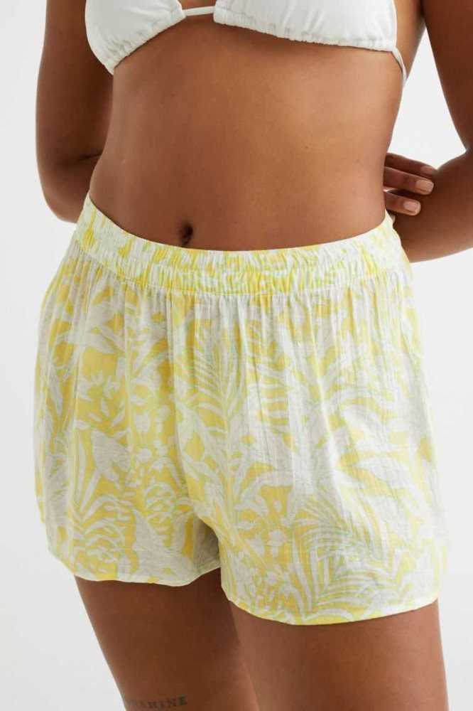 Bermudas H&M Anchos-cut Mujer Amarillos | 362958BJC