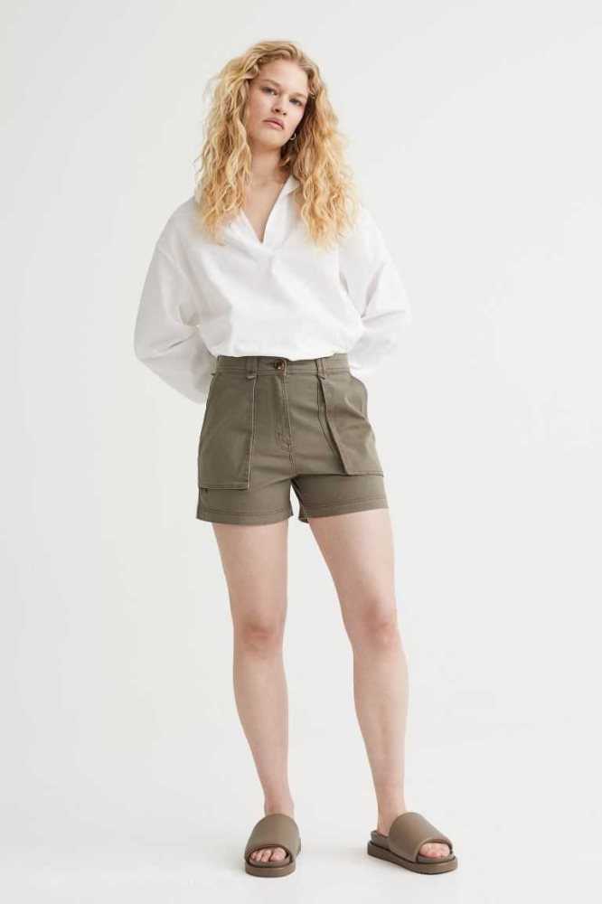 Bermudas H&M Cargo Mujer Creme | 294301XRJ