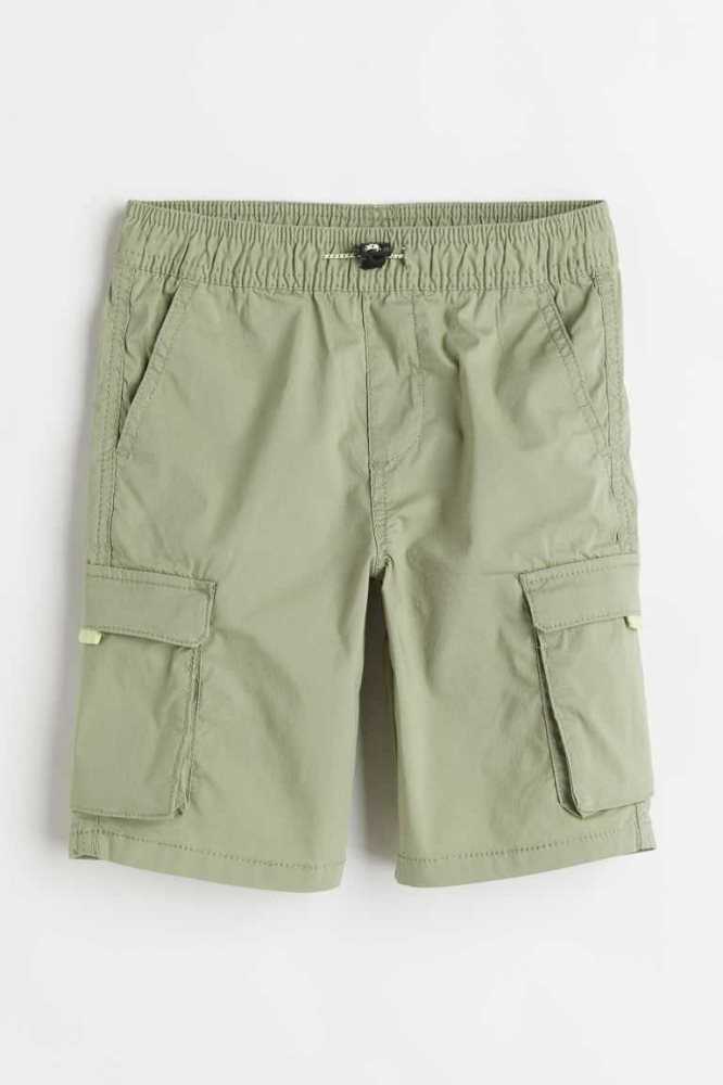 Bermudas H&M Cargo Niños Kaki Claro Verdes | 581406SAO