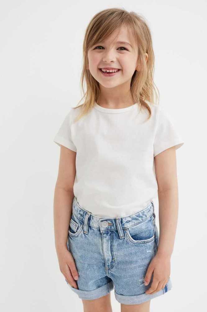 Bermudas H&M Comodidad Stretch Denim Niños Azules Claro | 429578JHN