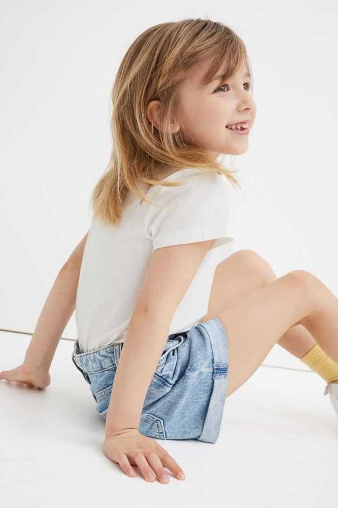 Bermudas H&M Comodidad Stretch Denim Niños Azules Claro | 429578JHN