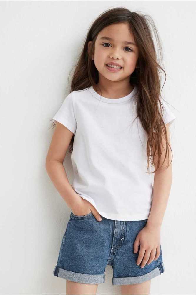 Bermudas H&M Comodidad Stretch Denim Niños Azules | 670948MHB