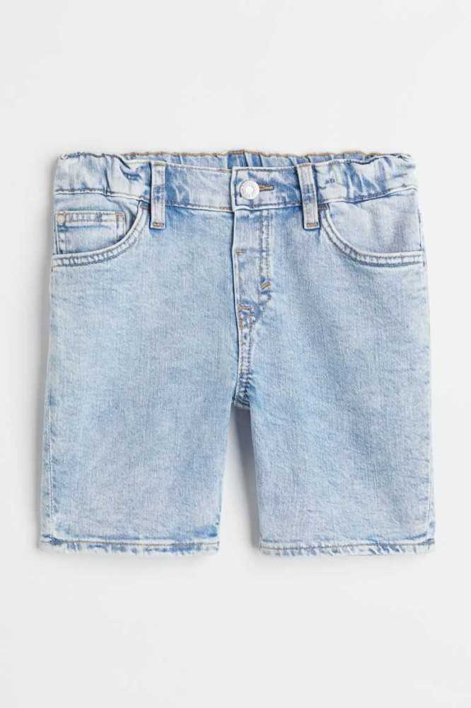 Bermudas H&M Comodidad Stretch Loose Fit Denim Niños Azules Claro | 023619HFA