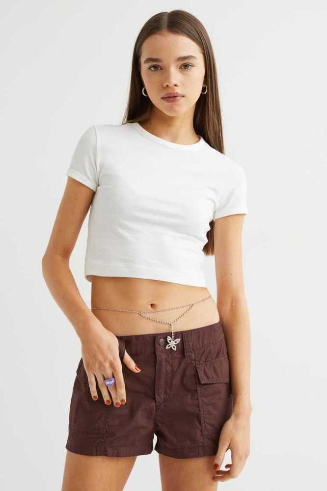 Bermudas H&M Corta Cargo Mujer Marrom Oscuro | 861593AFZ