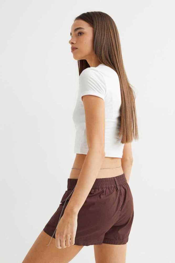 Bermudas H&M Corta Cargo Mujer Marrom Oscuro | 861593AFZ