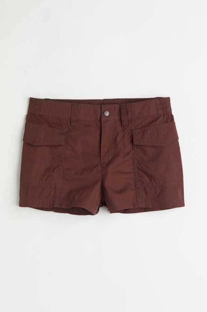 Bermudas H&M Corta Cargo Mujer Marrom Oscuro | 861593AFZ