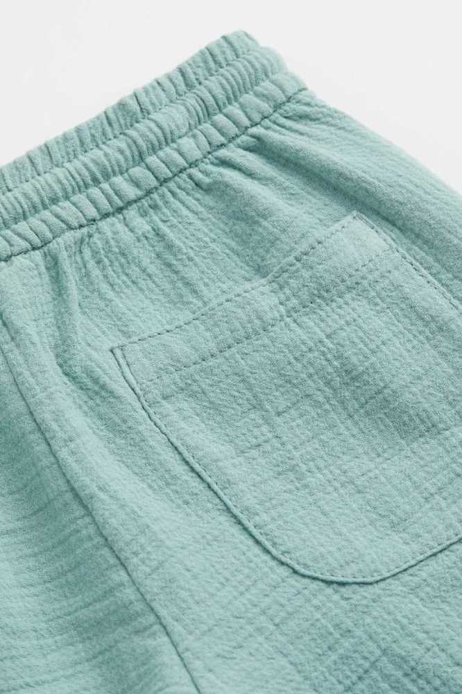 Bermudas H&M Crinkled Algodon Niños Turquesa | 207451BNR