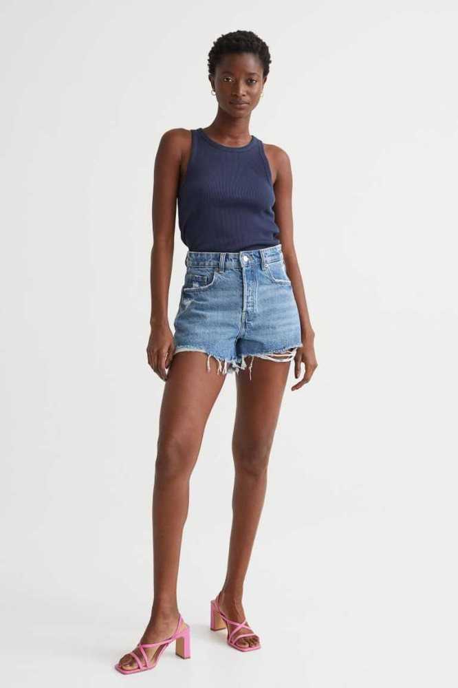 Bermudas H&M Denim Mujer Azules Claro | 150892TYM