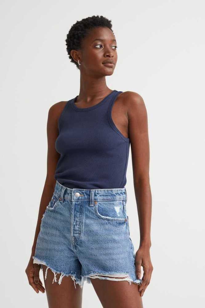 Bermudas H&M Denim Mujer Azules Claro | 150892TYM