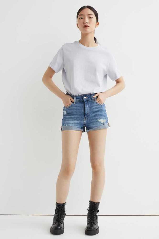 Bermudas H&M Denim Mujer Negros | 082463JIS