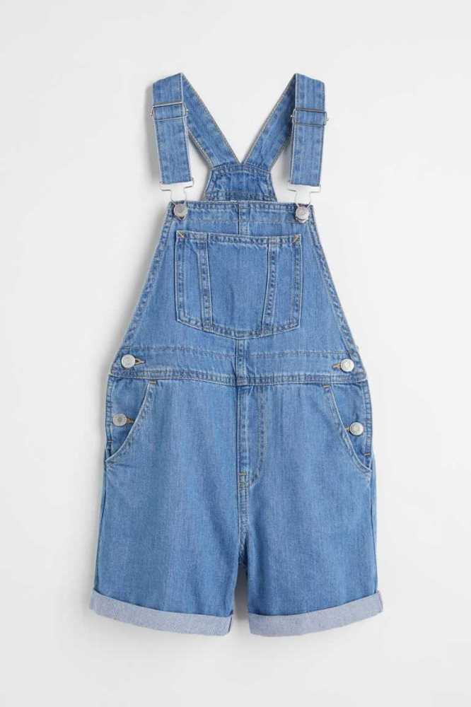 Bermudas H&M Denim Overall Niños Azules Claro | 147385HOG