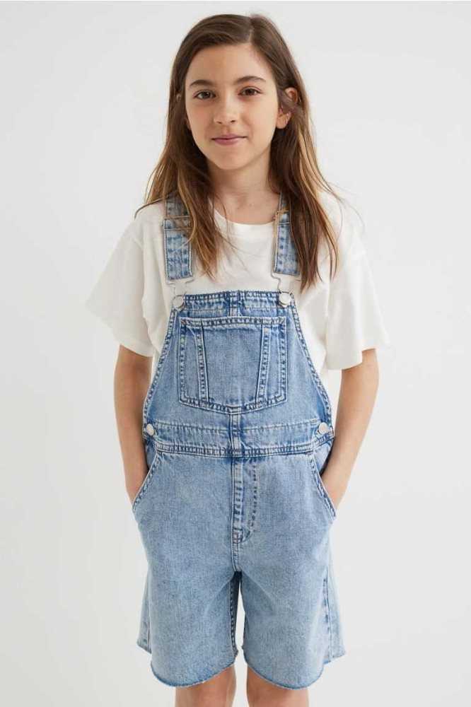 Bermudas H&M Denim Overall Niños Azules Claro | 147385HOG