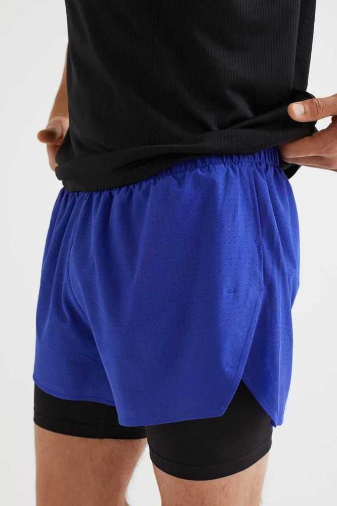 Bermudas H&M Double-layer Correr Hombre Negros | 537091OFJ