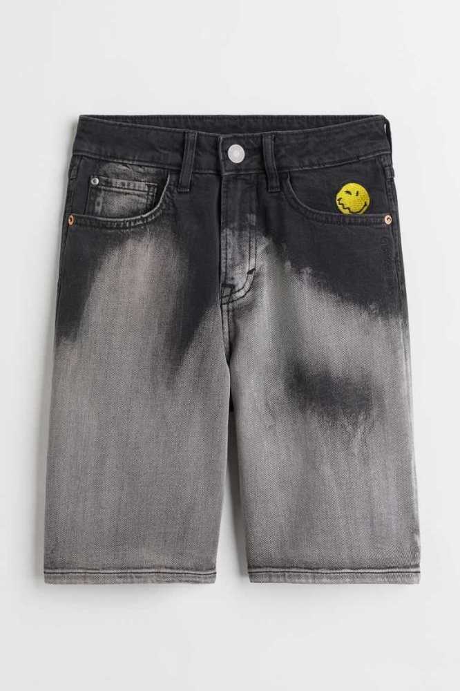 Bermudas H&M Embroidered Denim Niños Grises | 629847ZXB