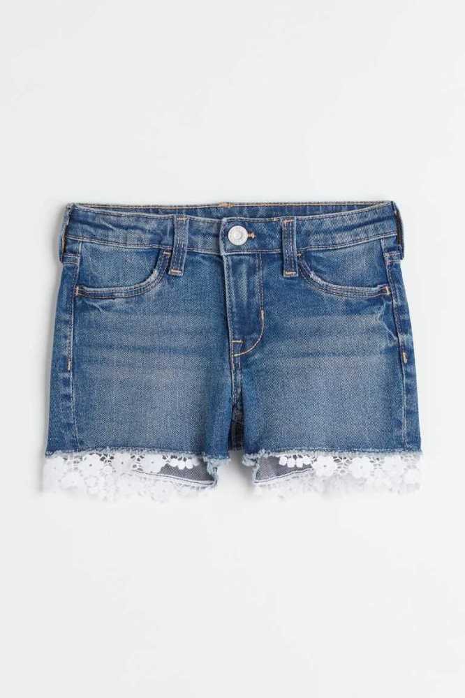 Bermudas H&M Encaje-trimmed Denim Niños Azules | 246105BFA