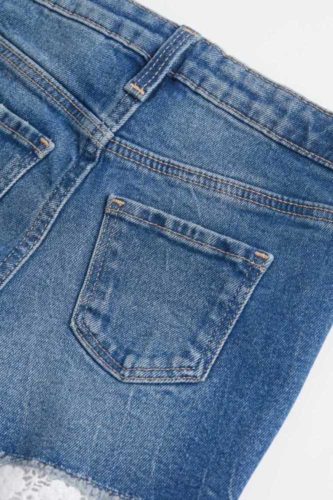 Bermudas H&M Encaje-trimmed Denim Niños Azules Claro | 380627ISO