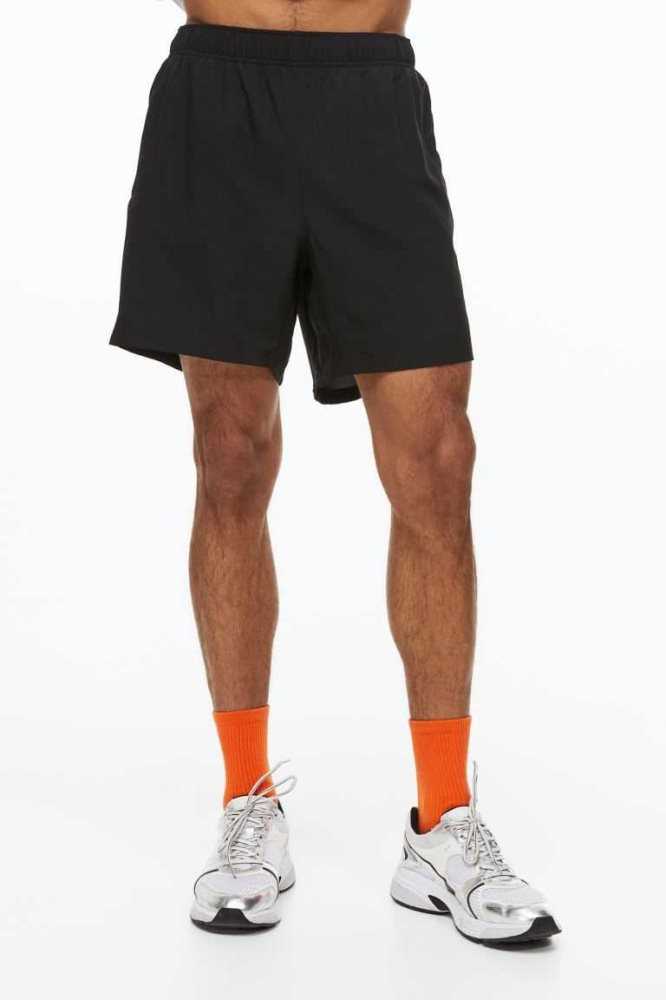 Bermudas H&M Fast-drying Sports Hombre Negros | 501346OLJ