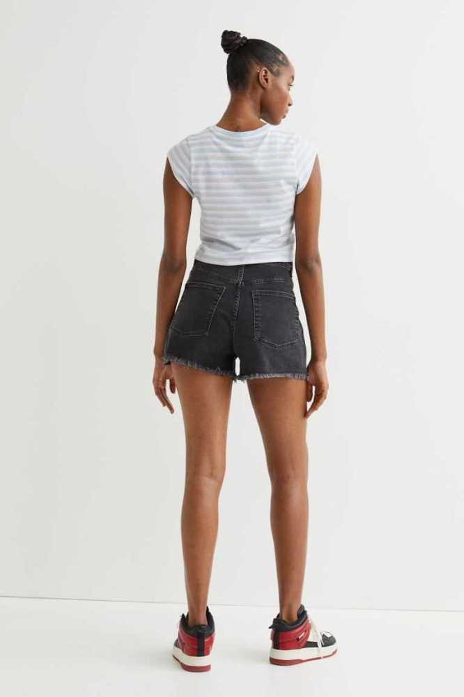 Bermudas H&M High Cintura Denim Mujer Azules | 930748RVQ