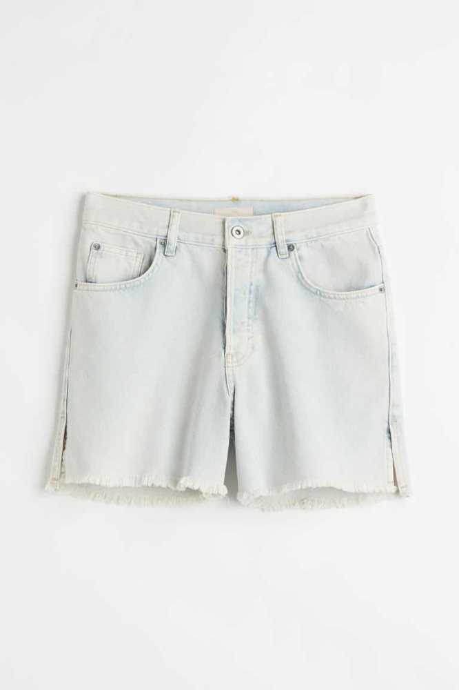 Bermudas H&M High Cintura Denim Mujer Negros | 584167AUB