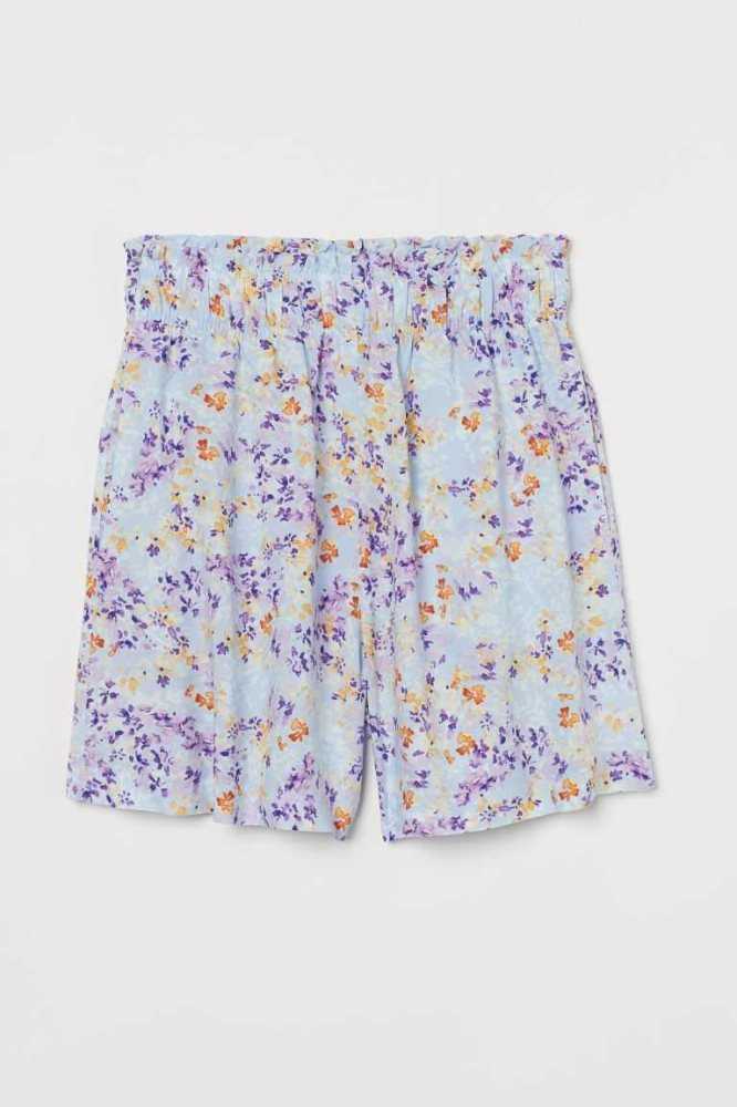 Bermudas H&M High Cintura Mujer Azules Claro Morados | 652801HED