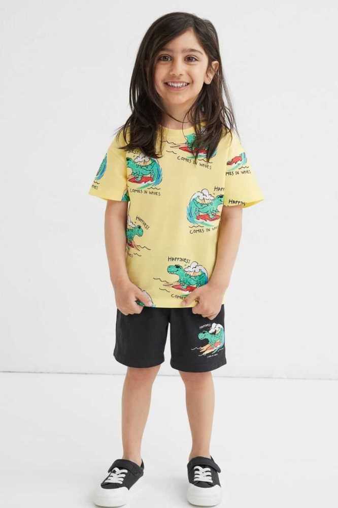 Bermudas H&M Jersey Niños Negros | 136847XEM