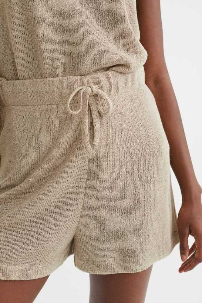 Bermudas H&M Knit Mujer Beige Claro | 214670DTR