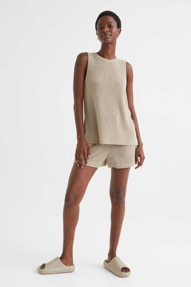 Bermudas H&M Knit Mujer Beige Claro | 214670DTR