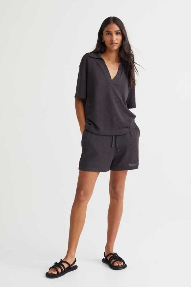 Bermudas H&M Knit Mujer Grises Oscuro | 790864YQR