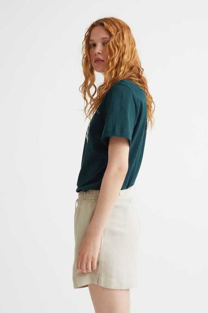 Bermudas H&M Linen-blend Mujer Blancos | 479062UHO