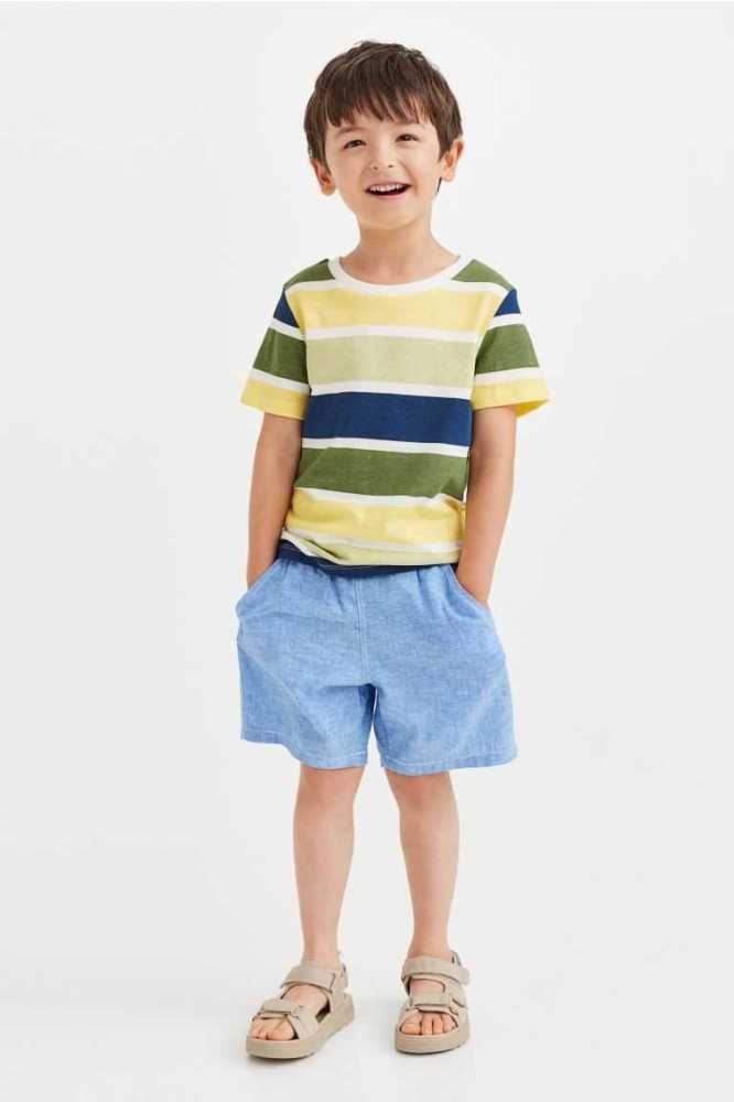 Bermudas H&M Linen-blend Pull-on Niños Azules Claro | 401829RAE