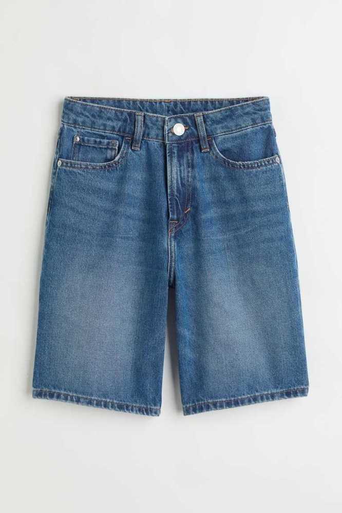 Bermudas H&M Loose Fit Denim Niños Azules Claro | 201694FHS