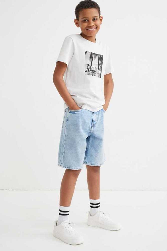 Bermudas H&M Loose Fit Denim Niños Grises Oscuro | 418302HYB