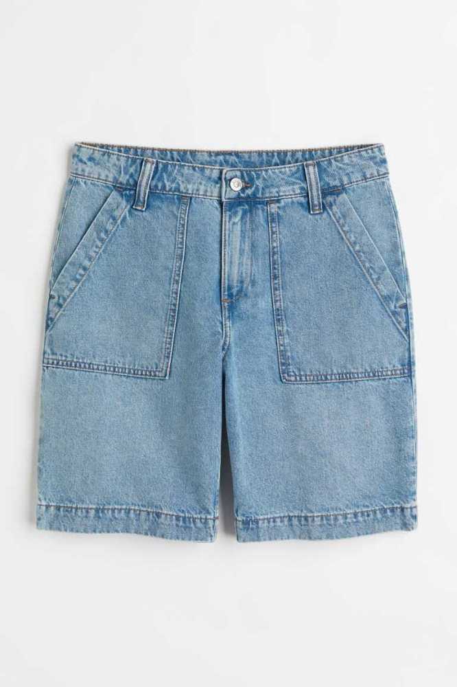 Bermudas H&M Low Cintura Cargo Mujer Negros | 291574PMO