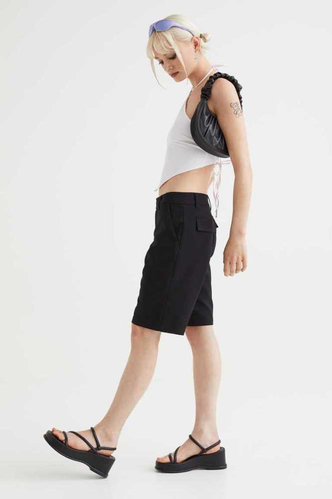 Bermudas H&M Low-waist Bermuda Mujer Negros | 954106GSJ