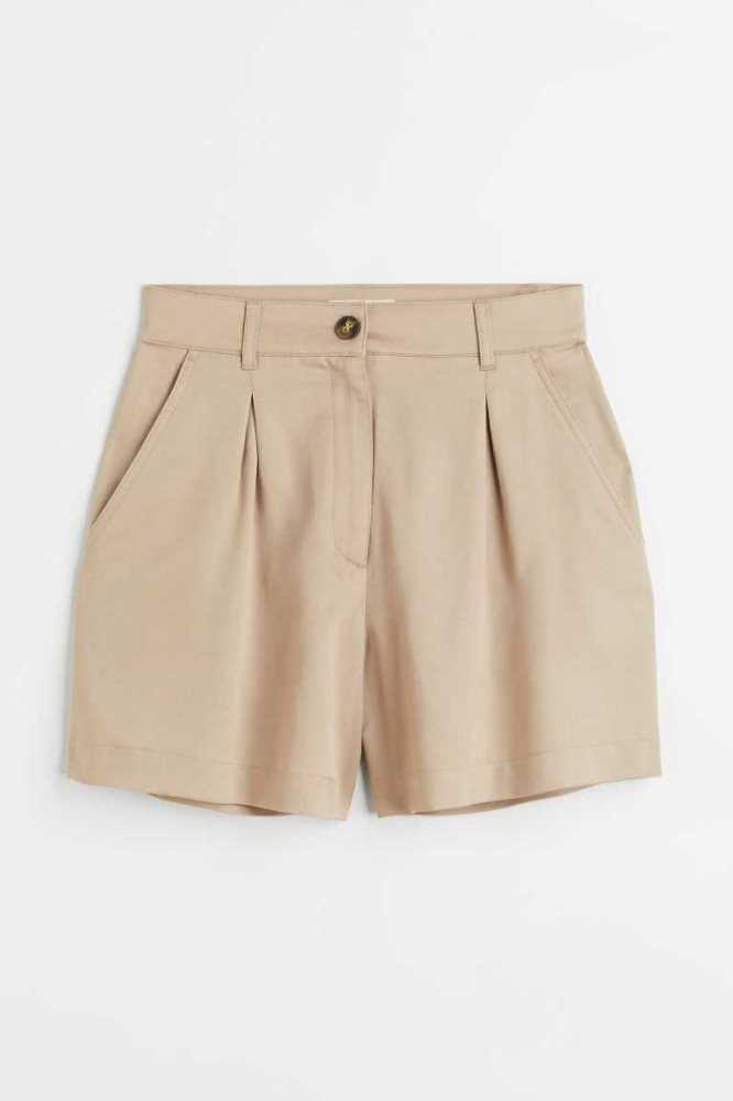 Bermudas H&M Lyocell-blend Chino Mujer Beige | 523084NLG