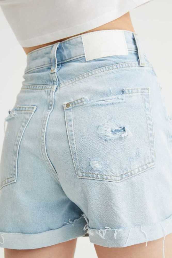 Bermudas H&M Mom Comodidad Ultra High Denim Mujer Azules | 265473ZRN