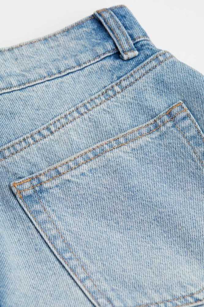 Bermudas H&M Mom High Denim Mujer Azules Claro | 674039DMV