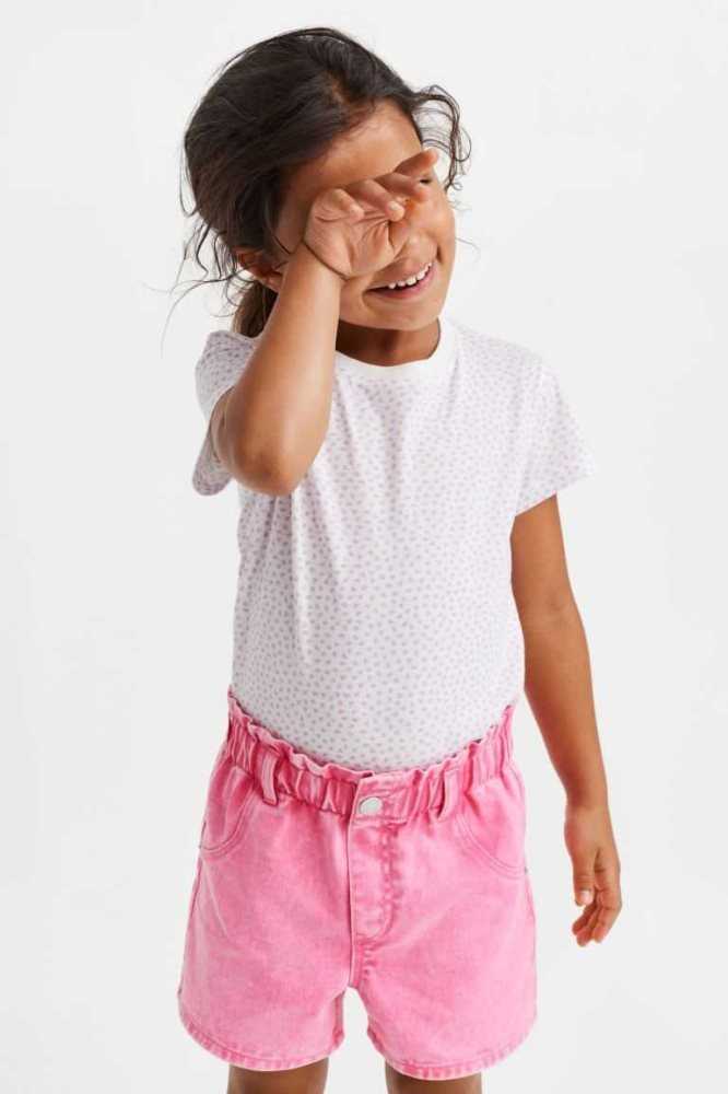 Bermudas H&M Paper-bag Niños Rosas | 920134RVN