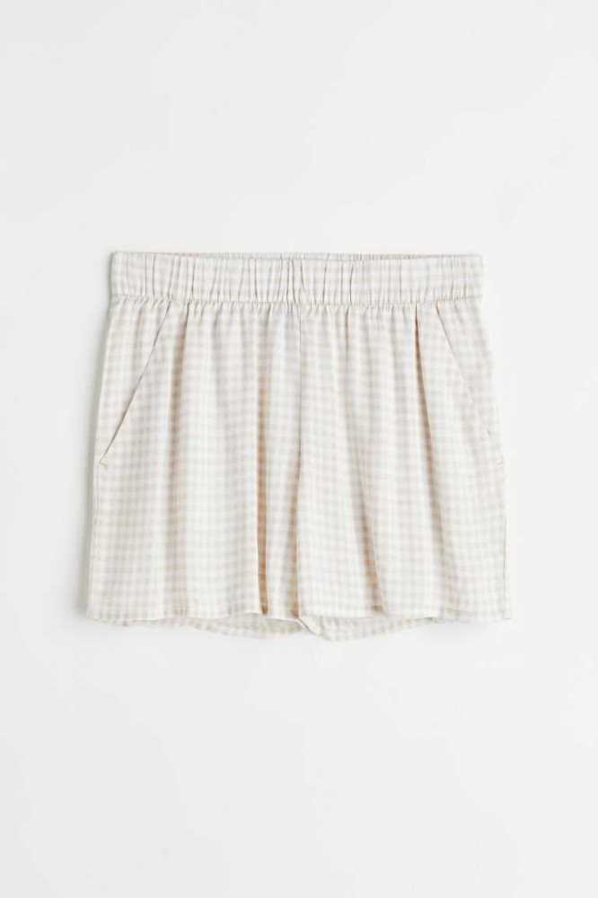 Bermudas H&M Pull-on Mujer Blancos Beige | 237045XZO