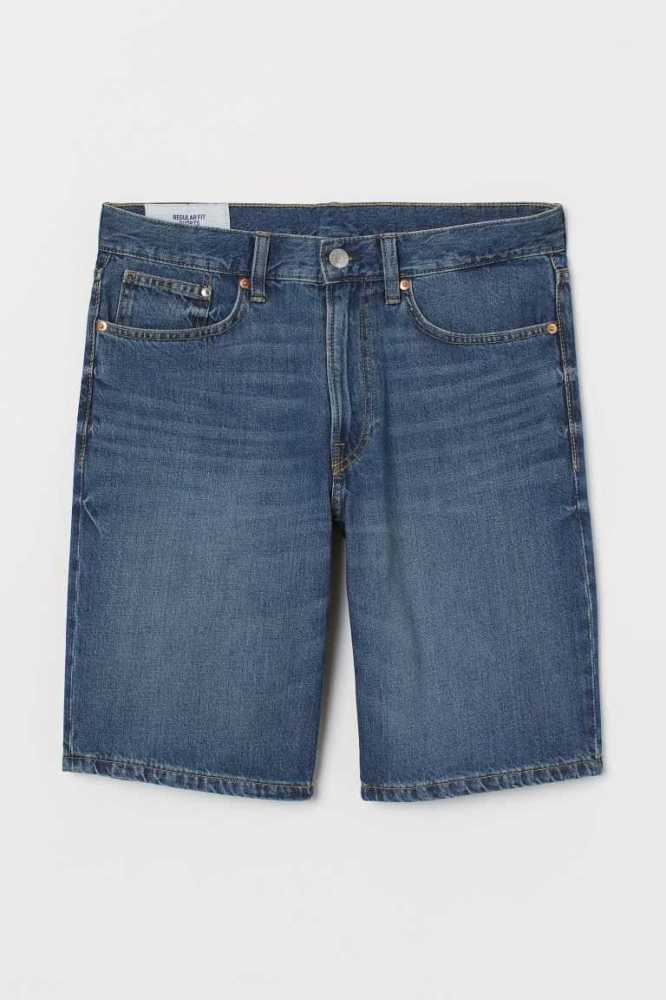 Bermudas H&M Regular Denim Hombre Azules Claro | 231485KNT