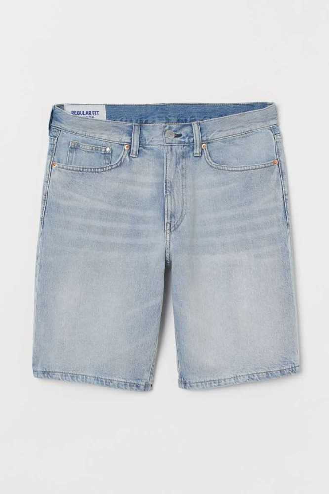 Bermudas H&M Regular Denim Hombre Azules Claro | 231485KNT