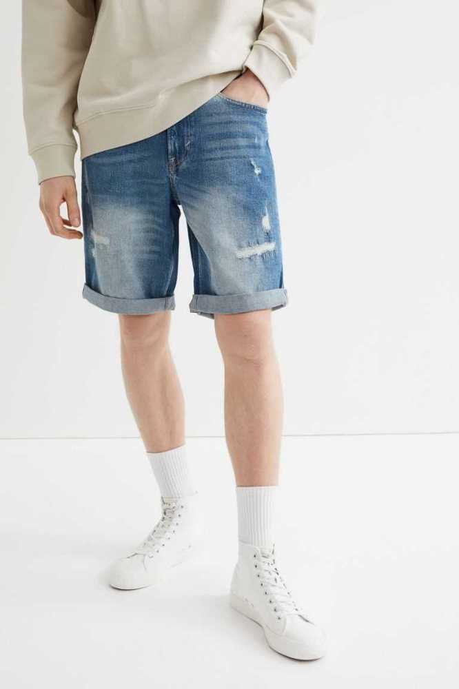 Bermudas H&M Regular Denim Hombre Azules Claro | 687502QPA