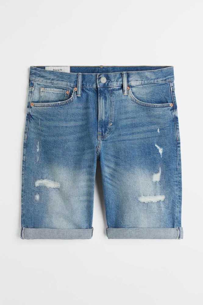 Bermudas H&M Regular Denim Hombre Azules Claro | 687502QPA